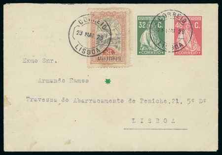 Stamp of Olympics » 1928 Amsterdam » 1928 Olympic Issues of Other Countries Portugal: 1928 (May 23) Envelope sent locally in Lisbon with Olympic 15c showing reversed transfer error