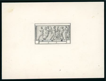 Stamp of Olympics » 1906 Athens 1906 Original handpainted essay in the design of the 5D value, in black and grey in ink and watercolour on thick card