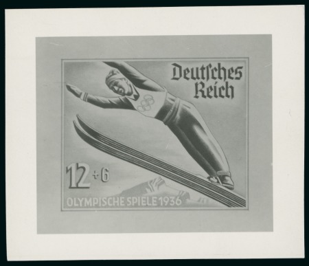 Stamp of Olympics » 1936 Garmisch-Partenkirchen 1936 Garmisch-Partenkirchen 12+6pf enlarged photographic essay with similar design to the issued stamp