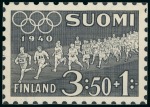 Stamp of Olympics » 1940 Helsinki (Cancelled) 1940 Helsinki essay by an unknown artist, with an enlarged essay showing a marathon race in black ink plus proof