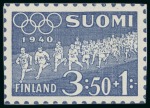 Stamp of Olympics » 1940 Helsinki (Cancelled) 1940 Helsinki essay by an unknown artist, with an enlarged essay showing a marathon race in black ink plus proof