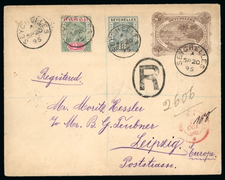 Stamp of Seychelles » Postal Stationery 1895 30c Dark brown on cream postal stationery envelopes