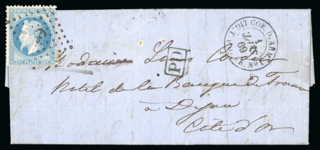 Stamp of Seychelles » Prestamp Postal History 1869 Entire from the CORDIER Correspondence to France
