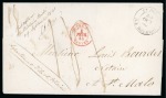 Stamp of Seychelles » Prestamp Postal History 1843 (Sep 29) Wrapper endorsed at top left 'Post Office/Port