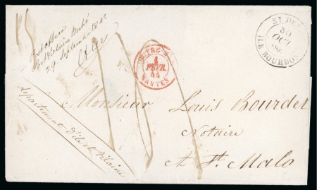 Stamp of Seychelles » Prestamp Postal History 1843 (Sep 29) Wrapper endorsed at top left 'Post Office/Port