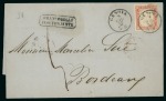 Stamp of Italian States » Sardinia 1857-61. Two covers to France bearing well margined