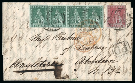 Stamp of Italian States » Tuscany 1854 (July 27) Entire letter from Firenze to Torphins,