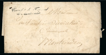 Stamp of Uruguay 1836. Internal mail from the Consulate of France in Montevideo