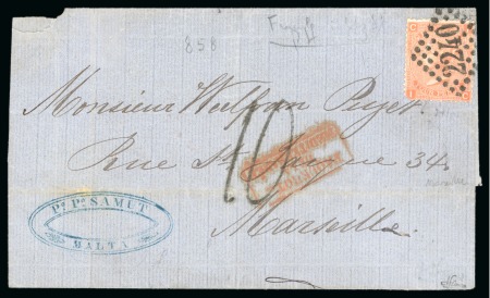 Stamp of Great Britain » 1854-1900 Postal History of the Perforated Line Engraved and Surface Printed Issues 1875 (Oct 19). Cover to Marseilles franked by 1873 4d tied on arrival