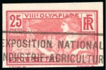 Stamp of Olympics » 1924 Paris » Issued Stamps and Varieties 1924 Olympics 25c imperf. on three sides top left corner marginal, mint lh, and 25c imperf. on three sides used 