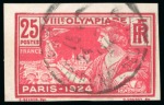 Stamp of Olympics » 1924 Paris » Issued Stamps and Varieties 1924 Olympics 25c imperf. on three sides mint lh (signed Roumet), and 25c imperf. on three sides used