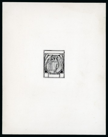 Stamp of Olympics » 1906 Athens 1906 Original handpainted essay in the design of the 1l & 2l values, in black and grey in ink and watercolour on thick card