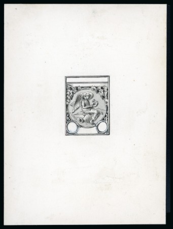 Stamp of Olympics » 1906 Athens 1906 Original handpainted essay in the design of the 10l value, stamp-size in black and grey in ink and watercolour on thick card