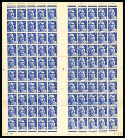 Stamp of France » Émissions à partir de 1900 1945-47, Feuille de 100 timbres ** Y&T n°720 Marianne