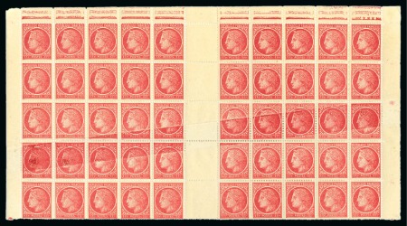 Stamp of France » Émissions à partir de 1900 1945-47, Demie feuille de 50 timbres ** Y&T n°676