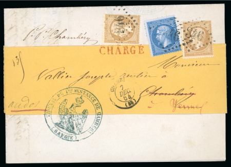 Stamp of France » Empire 1853-1862 1864, Convocation au Tribunal avec griffe Chargé,