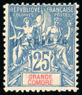 Stamp of Colonies françaises » Comores 1900-07, Type Groupe Y&T n°16 25 centimes bleu avec