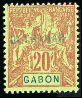 Stamp of Colonies françaises » Gabon 1904-07, Type Groupe Y&T n°22 20 centimes brique sur