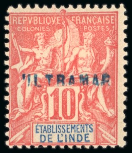 Stamp of Colonies françaises » Inde 1900-07, Type Groupe Y&T n°14 10 centimes rouge avec
