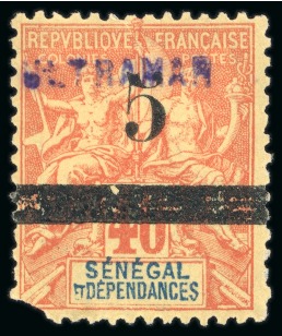 Stamp of Colonies françaises » Sénégal 1903, Type Groupe Y&T n°26 5 sur 40 centimes rouge-orange