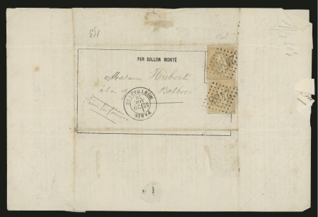 Stamp of France » Guerre de 1870-1871 1870, Dimanche 13 novembre, Journal-Poste n°3, affranchissement