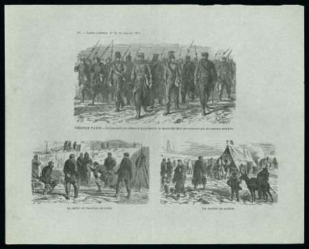 Stamp of France » Guerre de 1870-1871 Samedi 26 Javier 1871, Gravures en noir prévues pour