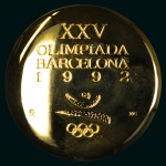 Stamp of Olympics » 1992 Barcelona 1992 Barcelona VIP participation medal, gilt, fine