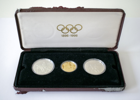 Stamp of Olympics » 1996 Atlanta 1996 Olympic Centennial set of three proof coins from Canada in 1992 incl. $175 gold coin