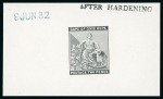 Stamp of South Africa » Cape of Good Hope 1871-76 4d and 1882-83 2d (2) De La Rue die proofs in black on glazed card;