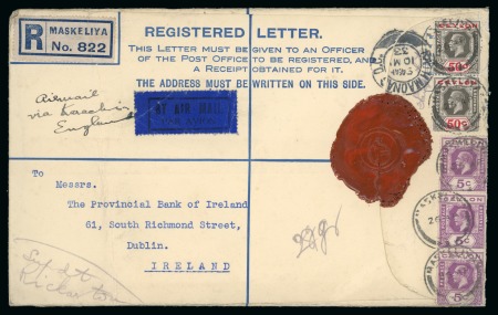 Stamp of Ireland » Airmails 1933 Airmail Service from India & Ceylon to Ireland:
