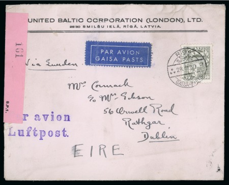 Stamp of Ireland » Airmails 1939-40 LATVIA: Irish Acceptance for Airmail Service