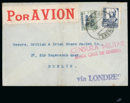 Stamp of Ireland » Airmails 1936-45 SPAIN: Irish Acceptance for Airmail from Spanish
