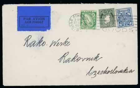 Stamp of Ireland » Airmails 1936-38 CZECHOSLOVAKIA: Irish Acceptance for Airmail