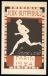 Stamp of Olympics » 1924 Paris » Postcards Blanche: Running  postcard with 15c die omitted