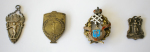 Stamp of Olympics » 1912-1916 Intervening Championships 1913 First Russian Olympiad in Kiev: Group of four pins/badges, incl. VIP's badge made by the House of Marchak