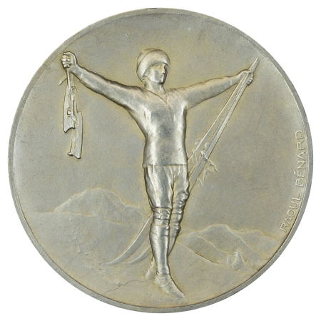 Stamp of Olympics » 1924 Chamonix 1924 Chamonix second place silver winner's medal by Raoul Bénard