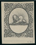 Stamp of Persia » 1868-1879 Nasr ed-Din Shah Lion Issues » 1865 Essays 1865 Reister unadopted essay in black on cream paper,