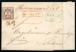 Stamp of German States » Oldenburg 1852ca (Jan 14). Registered cover from Damme to Lohne, 1852 2sgr