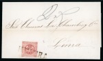 Stamp of Peru 1861 Cover from Huacho to Lima, 1p tied by "HUAURA" straight-line