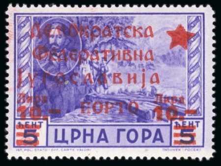 Stamp of Yugoslavia » Peoples Republics Montenegro Yugoslavia 1945 MONTENEGRO liberation overprints cpl. MNH incl. postage dues