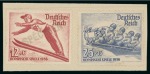 Stamp of Olympics » 1936 Garmisch-Partenkirchen 1936 Garmisch-Partenkirchen set of three affixed to archive pieces with "SPECIMEN" handstamps in green