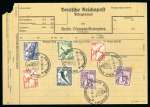 Stamp of Olympics » 1936 Berlin » Special Postmarks 1936 Berlin "Olympia-Reiterplatz" telegram form with seven Berlin Olympics stamps 