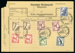 Stamp of Olympics » 1936 Berlin » Special Postmarks 1936 Berlin "Olympia-Reiterplatz" telegram form with nine Berlin Olympics stamps 
