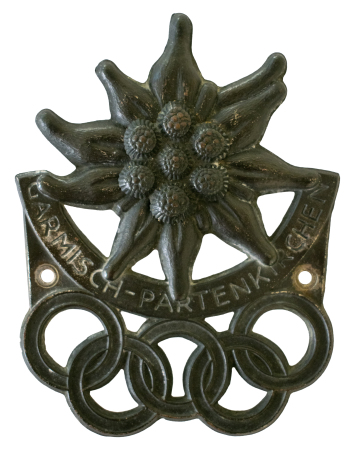 Stamp of Olympics » 1936 Garmisch-Partenkirchen 1936 Garmisch-Partenkirchen car plaque with Edelweiss above Olympic Rings