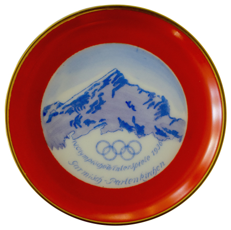 Stamp of Olympics » 1936 Garmisch-Partenkirchen 1936 Garmisch-Partenkirchen small hand-painted commemorative ceramic plate by Rosenthal