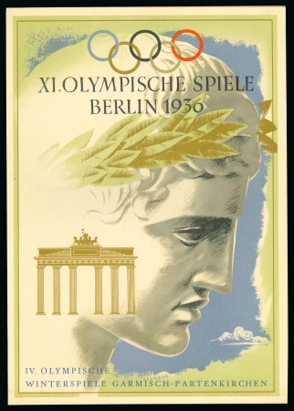 Stamp of Olympics » 1936 Garmisch-Partenkirchen 1936 Garmisch-Partenkrichen telegram folder (legend at foot), inside with Olympic Winter Games cancels and message