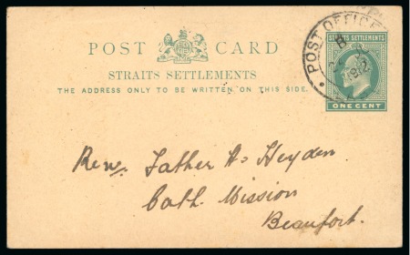 Stamp of Labuan 1912 1c stationery of Straits Settlements used in Labuan