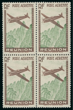 Stamp of Colonies françaises » Réunion 1938, Bloc de 4 Maury PA 5c **, variété chiffres
