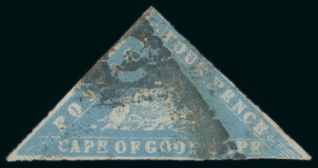 Stamp of South Africa » Cape of Good Hope 1861 "Woodblock" 4d pale bright blue showing retouch or repair to right hand corner variety, used