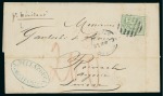 Stamp of Uruguay 1873 Cover to Switzerland bearing 1868-72 10c, the only disinfected cover in this issue